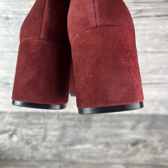 Schutz Asya Suede Boots Red Brown Womens 7B New In Box Designer - Picture 13 of 13